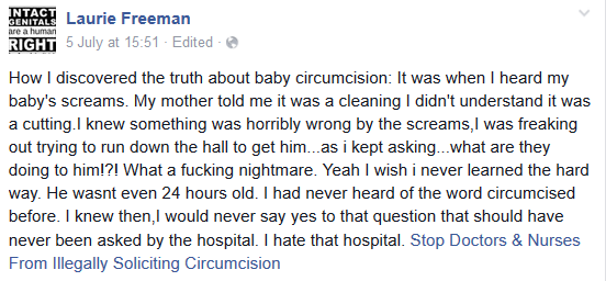 Laurie Freeman: ...when I heard my baby's screams