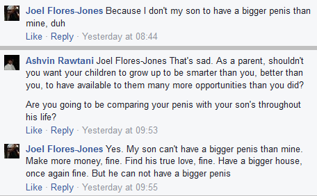 stitions: "my son can't have a bigger penis than mine"